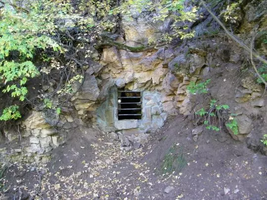 Photo of abandoned mine entrance