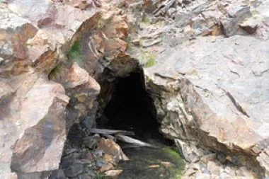 Photo of abandoned mine opening